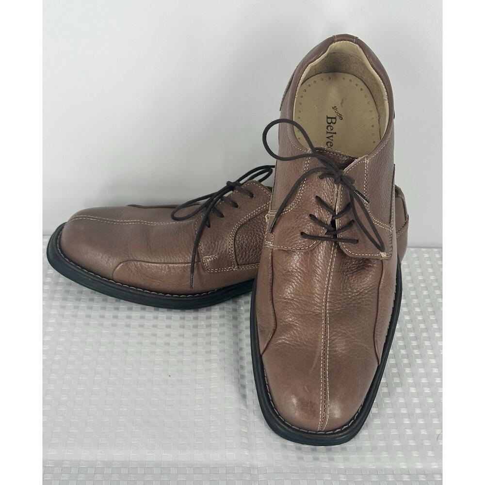 BELVEDERE Studio Bay Bridge Men’s 10EEE Brown Soft Pebble Leather Shoes Career